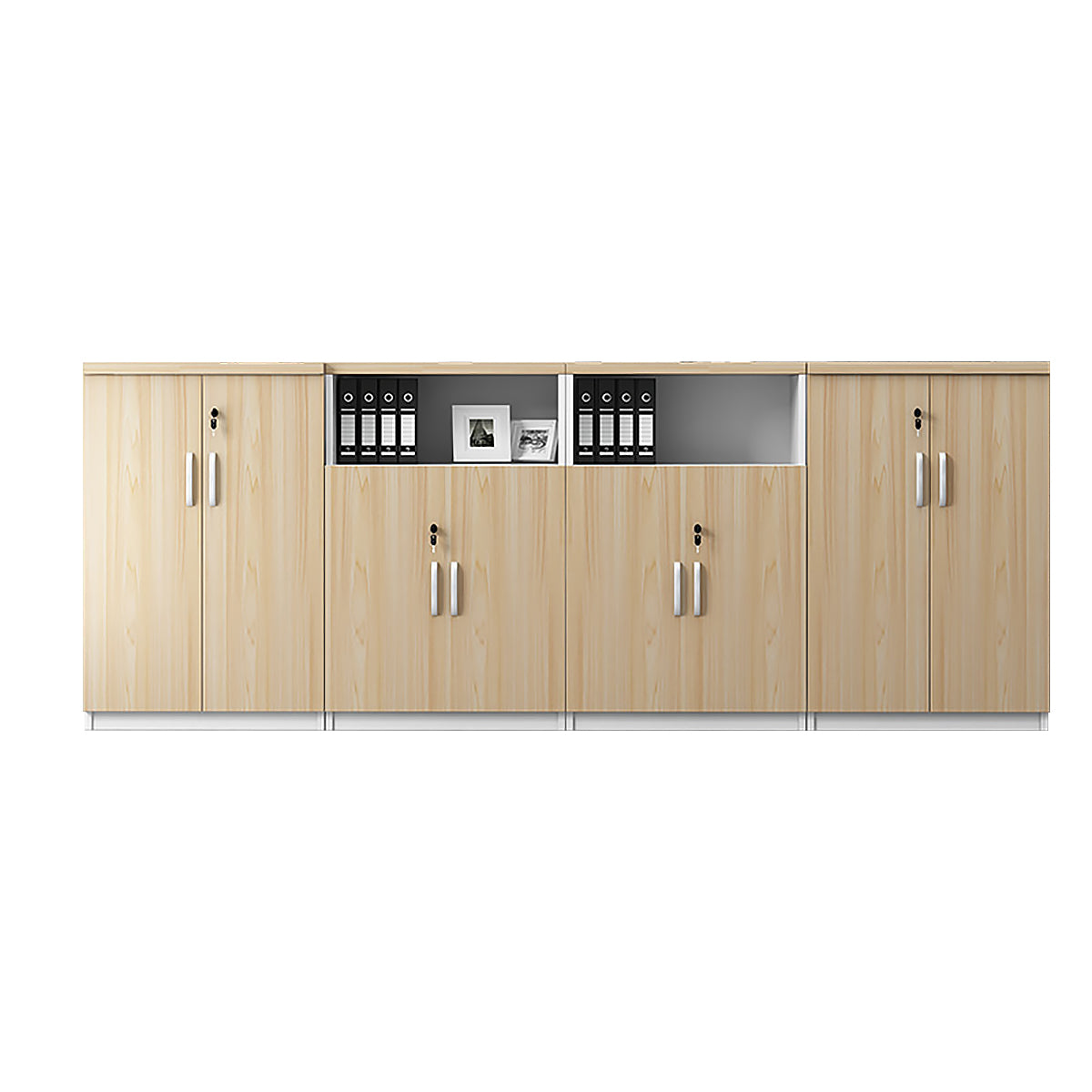 Modern Minimalist Moisture-Resistant Storage Cabinet with Compartments and Lockable Design