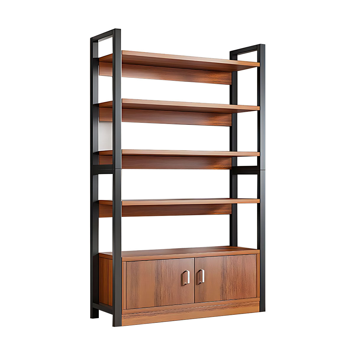 Modern Bookshelf with Thick Wood Shelves, Durable Open Storage