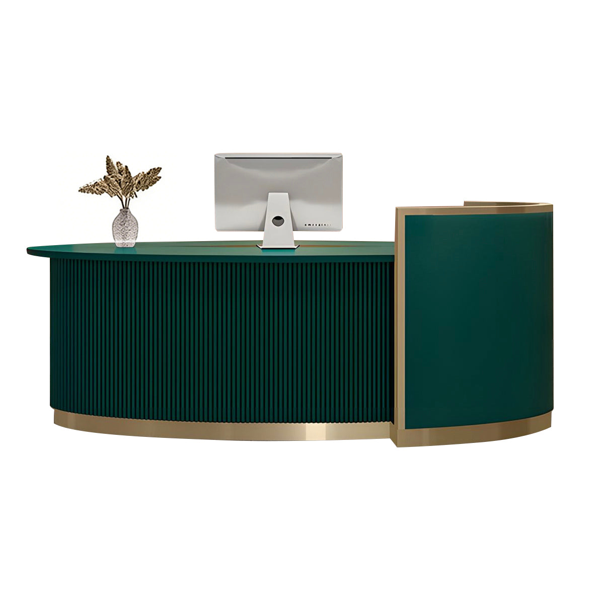 Refined Curved Reception Desk for Offices and Hotel Lobbies