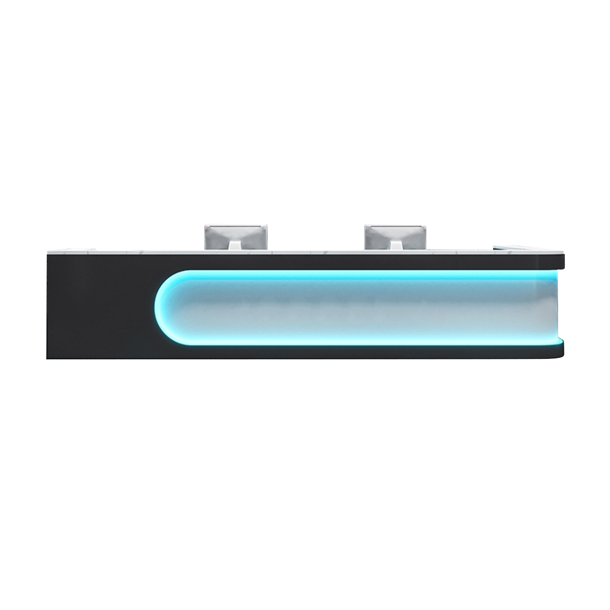 Sophisticated and Stylish L-Shaped Reception Desk with Elegant Light Strip Design and Thick Desktop