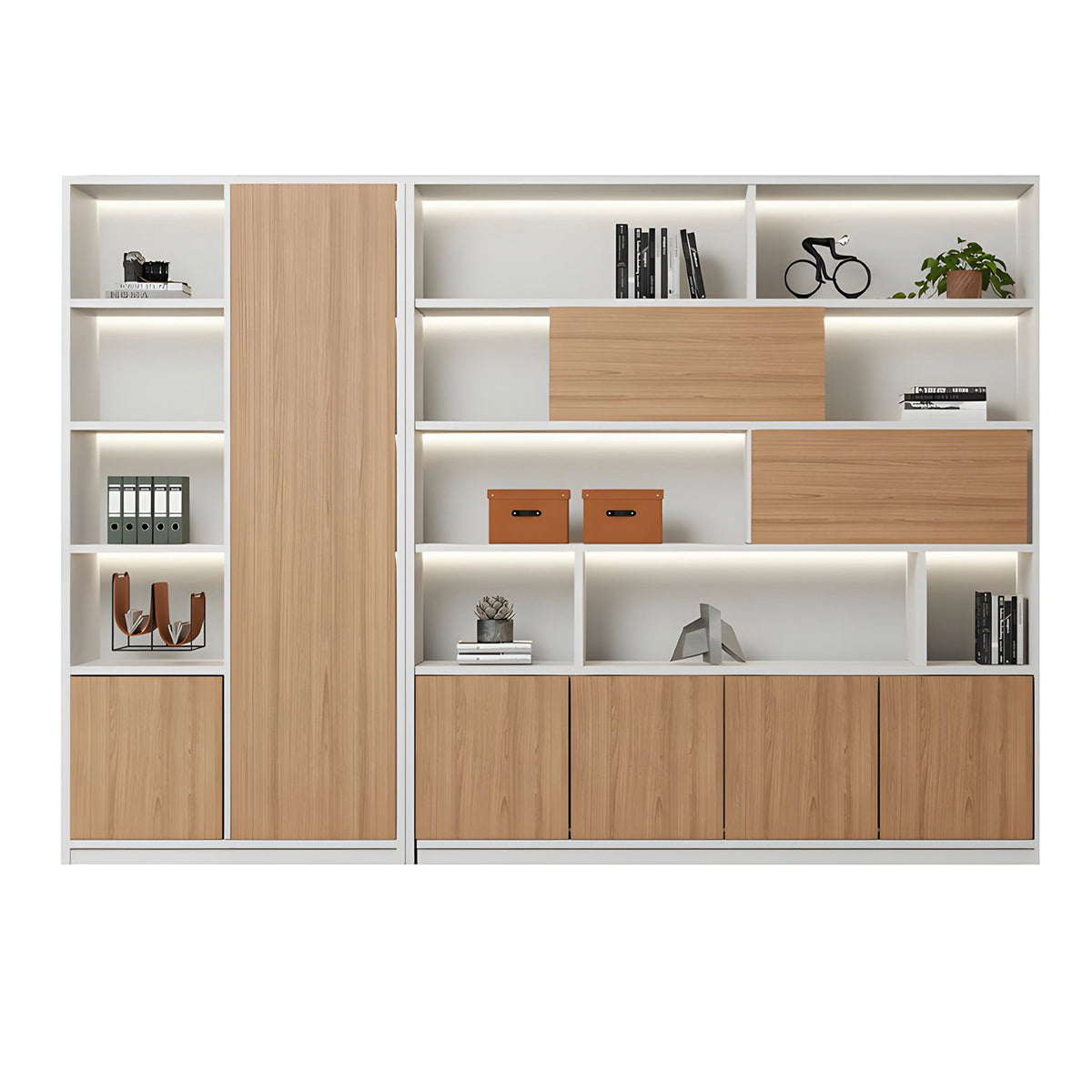 High-Capacity Storage Cabinet with Moisture-Resistant Base for Office