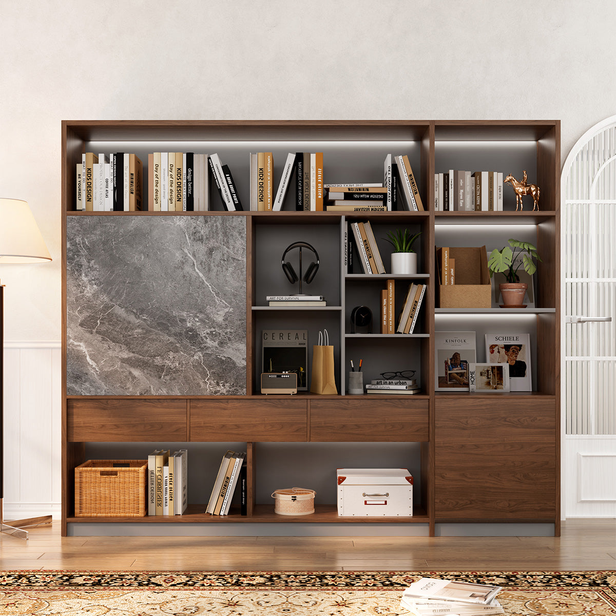 Modern Large-capacity File Cabinet with Sliding Doors for Office（Stock Items）