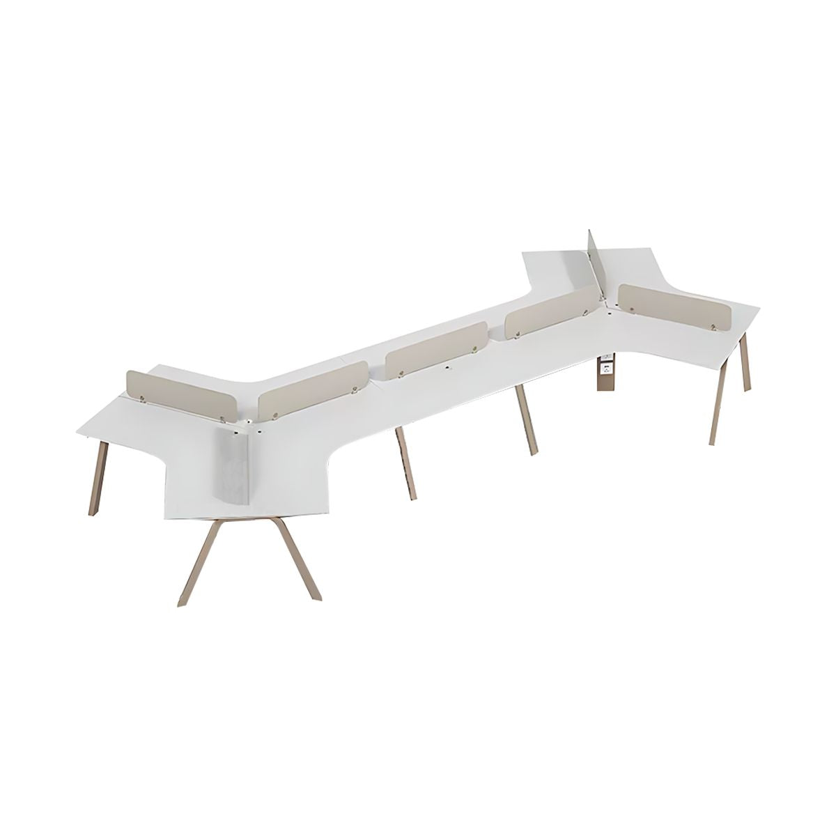 Office Desk, Khaki + White, Khaki + White finish, L199" x W88" x H30", for executive office workspace, modern executive office furniture