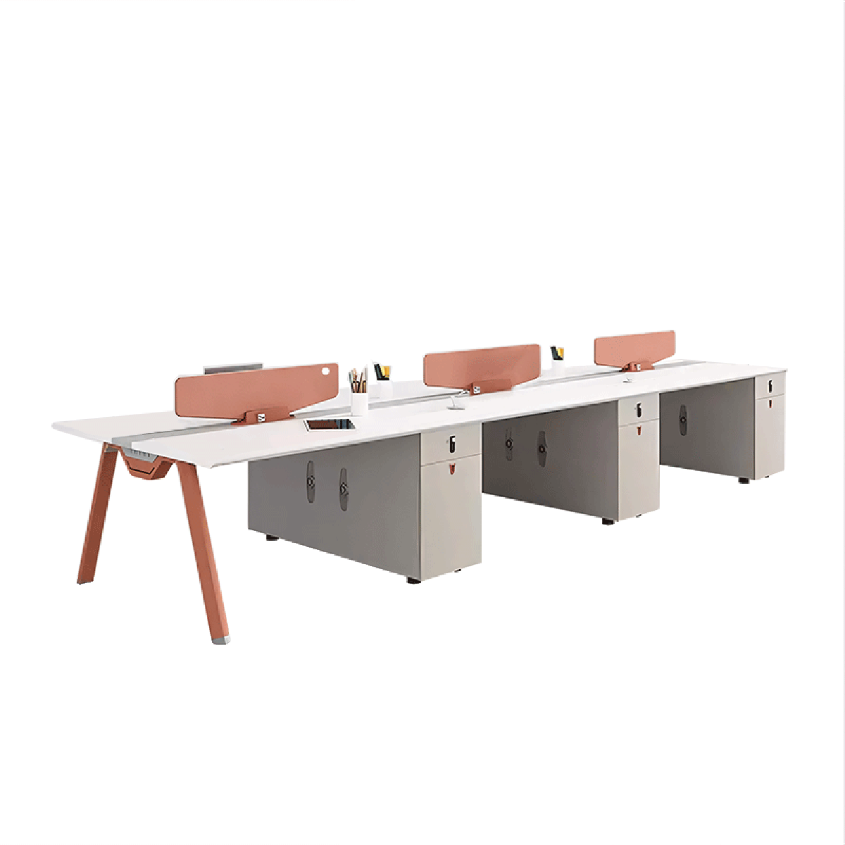 Modular Workstations & Desks-1, Six-person seat, L142" x W47" x H30", for executive office workspace, modern executive office furniture