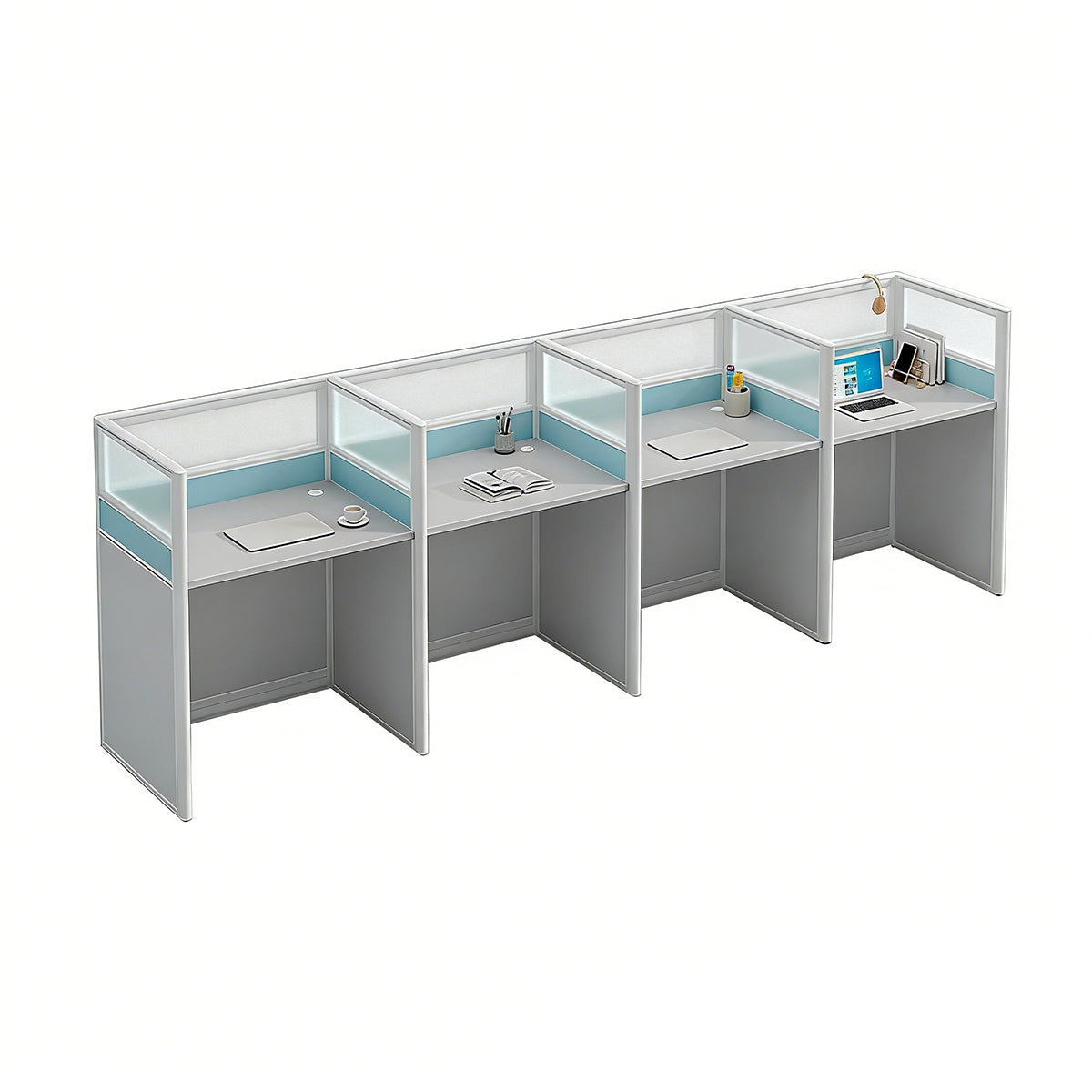Workstation Desk with Divider Panels Eco-Friendly Sturdy Modular