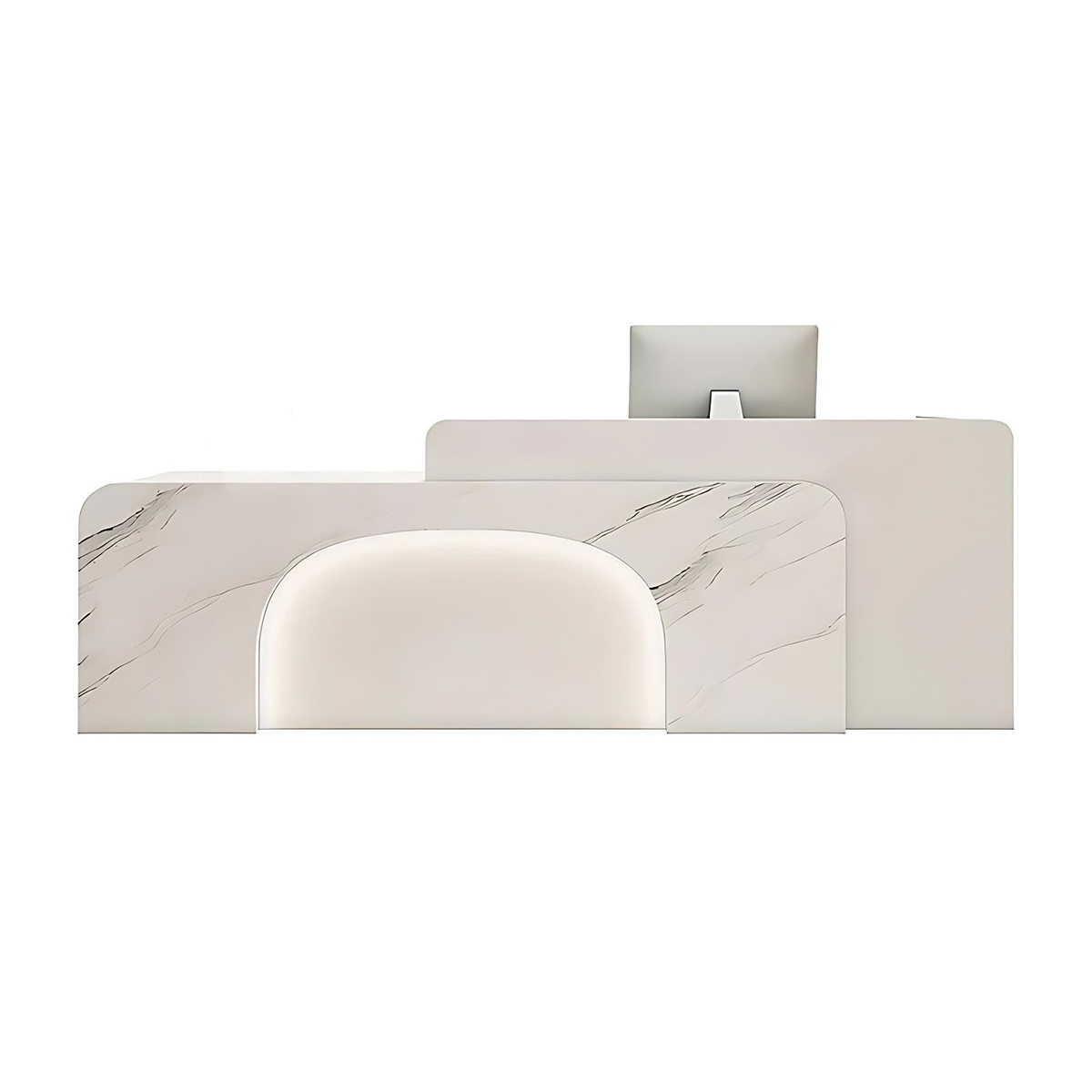 Reception Desk Minimalist Eco Friendly E1 Panel Sturdy Rounded Edge