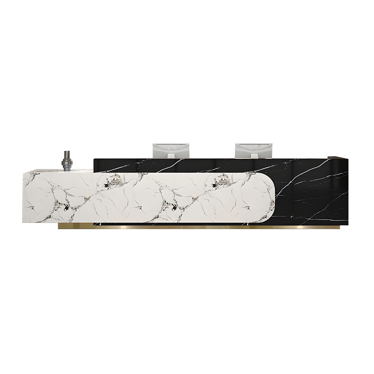 Luxury Modern Natural Stone Reception Desk Storage Drawers Cabinets