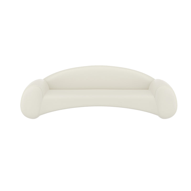 Modern Italian White Sofa with Plush Backrest and Oversized Armrests