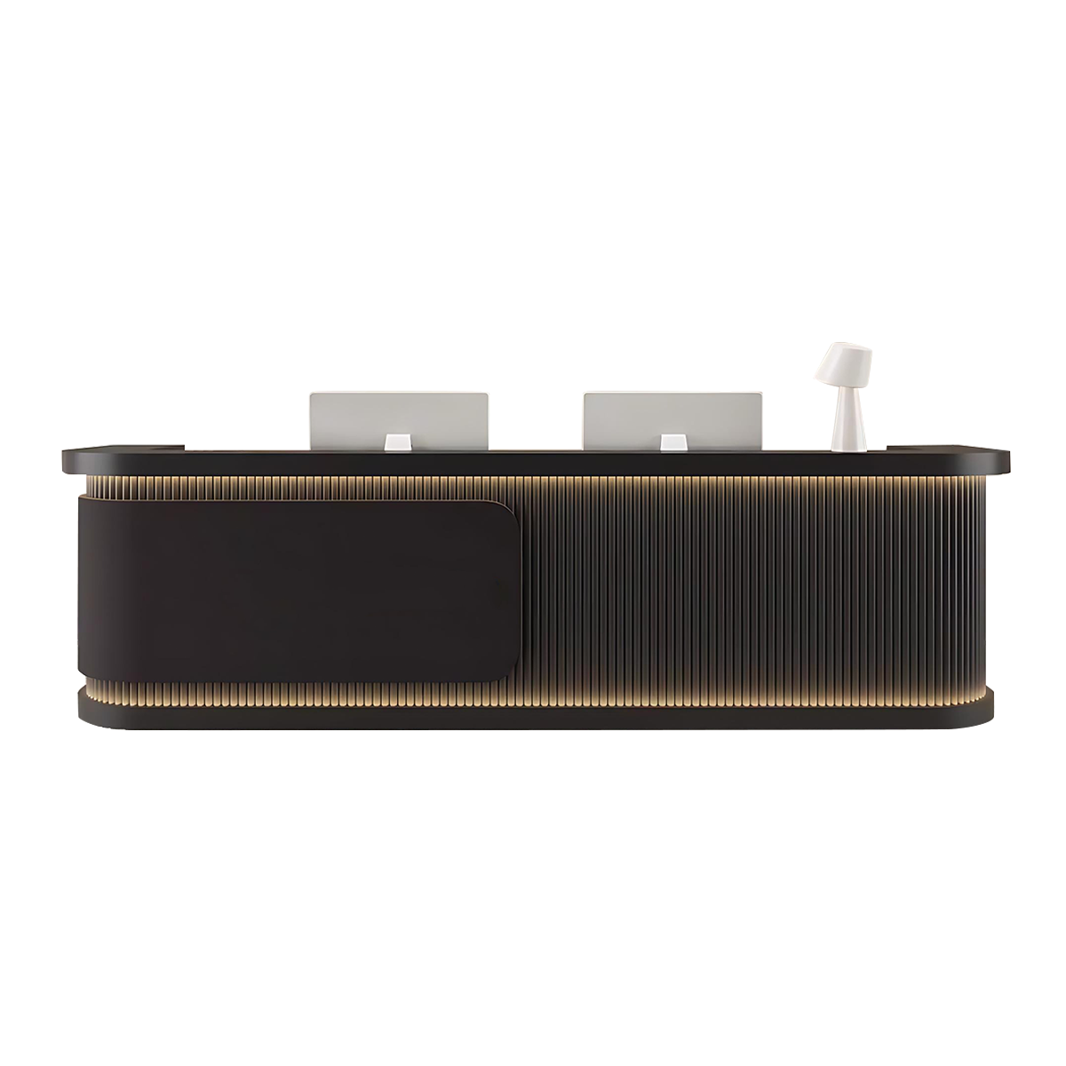 Luxury Reception Desk E1 MDF Eco-Friendly Storage Drawers Keyboard Tray