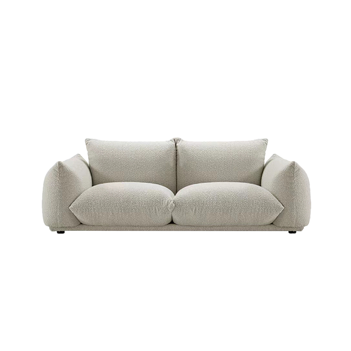 Modern Minimalist White Fabric Sofa with Backrest