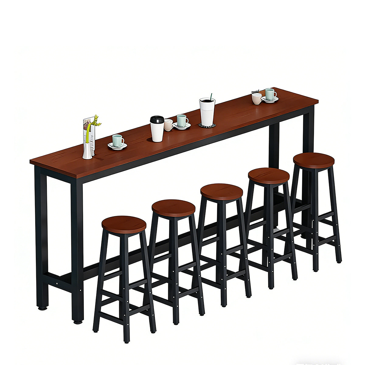 Solid Wood Bar Table Narrow Long Bar Top Table