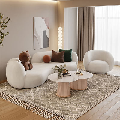 Modern Minimalist Upholstered Sofa with Rounded Corners