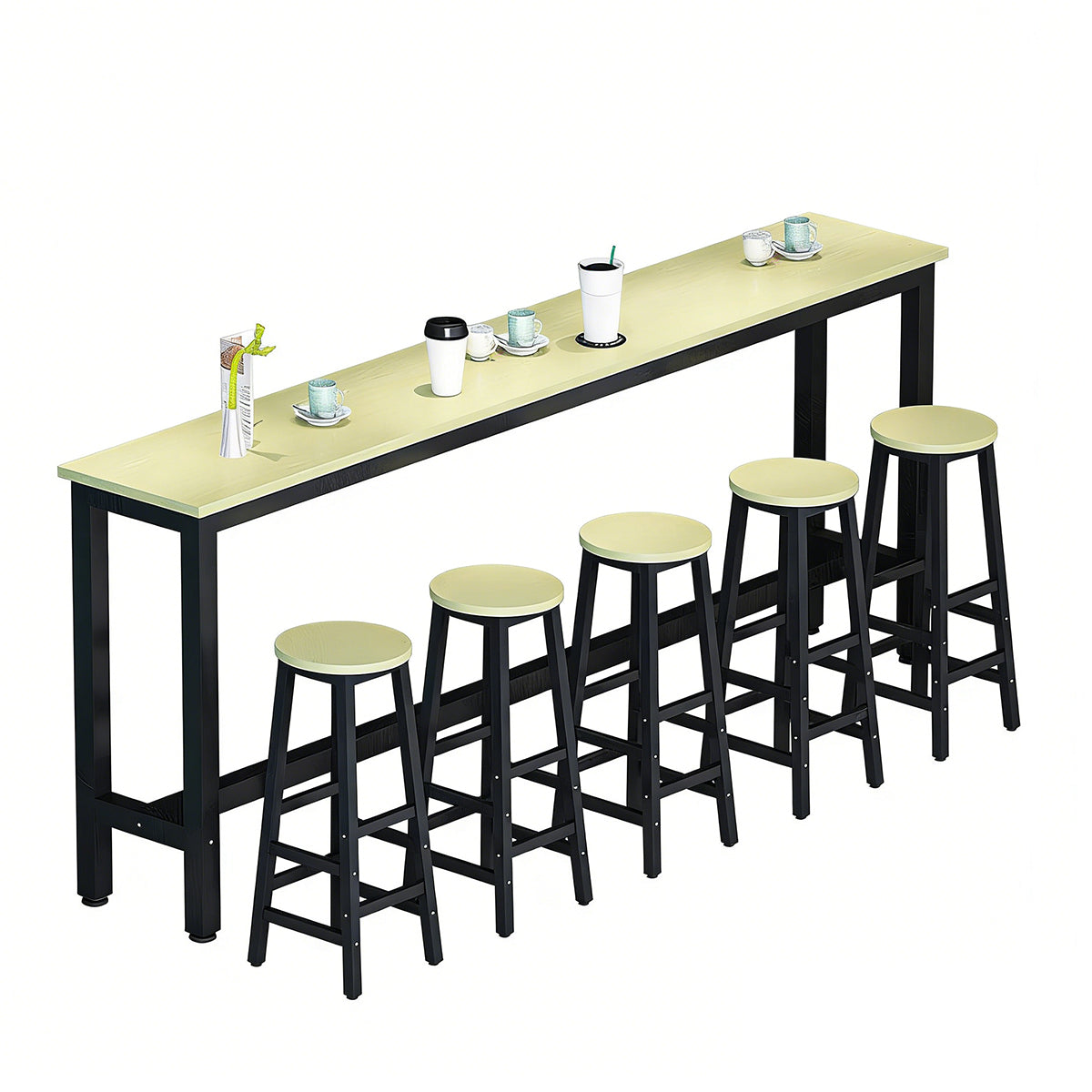 Solid Wood Bar Table Narrow Long Bar Top Table