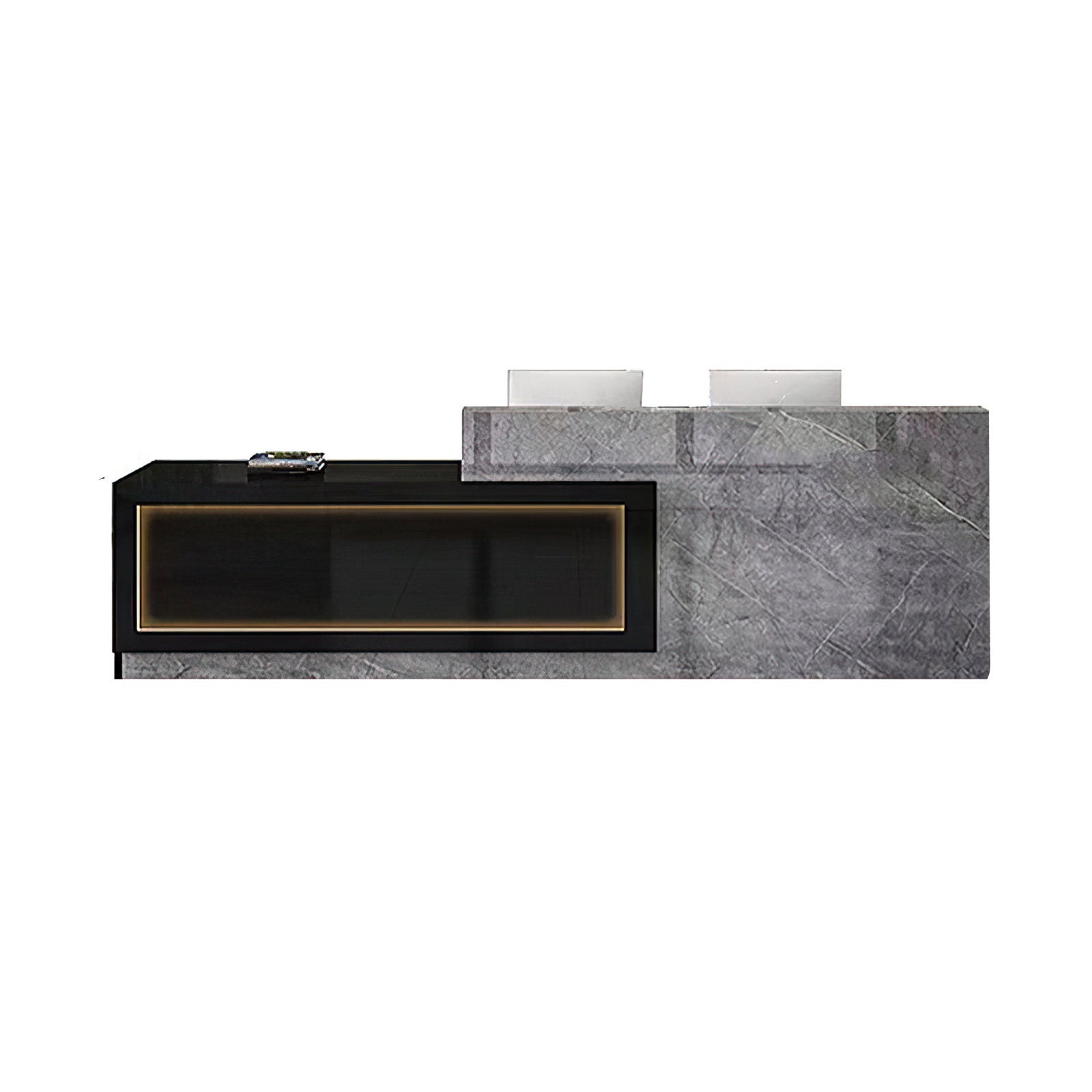 Modern and Minimalist High-Space Utilization Reception Desk with Exquisite LED Light Design（Stock Items）