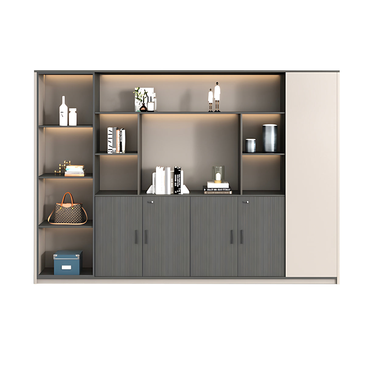 Secure Multi-Functional Storage Cabinet with LED for Office & Home