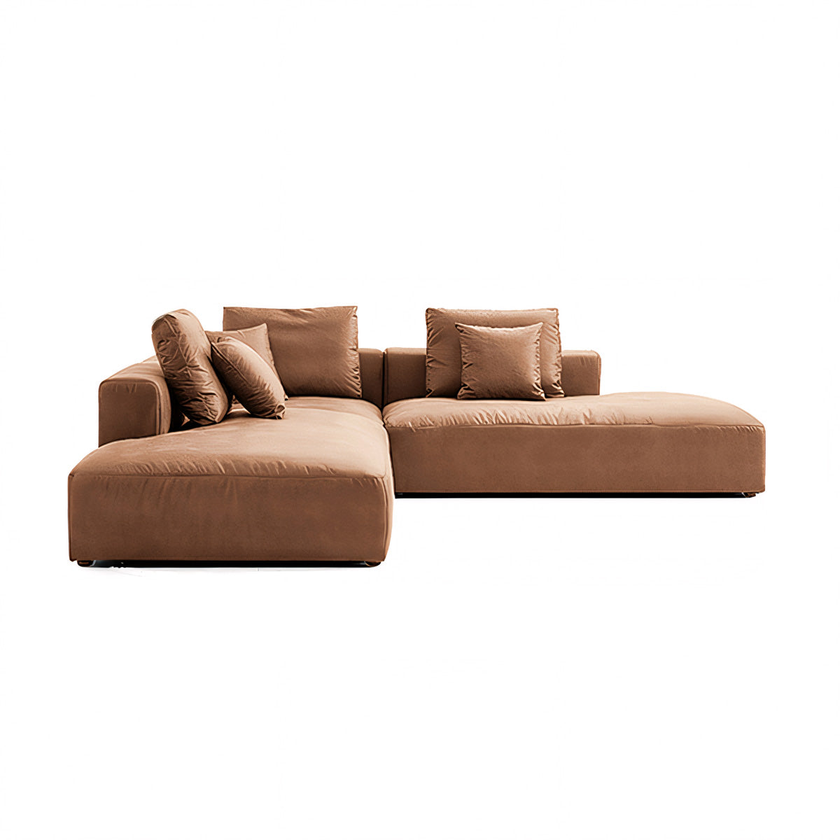 Minimalist Sectional Couch Brown Sofa