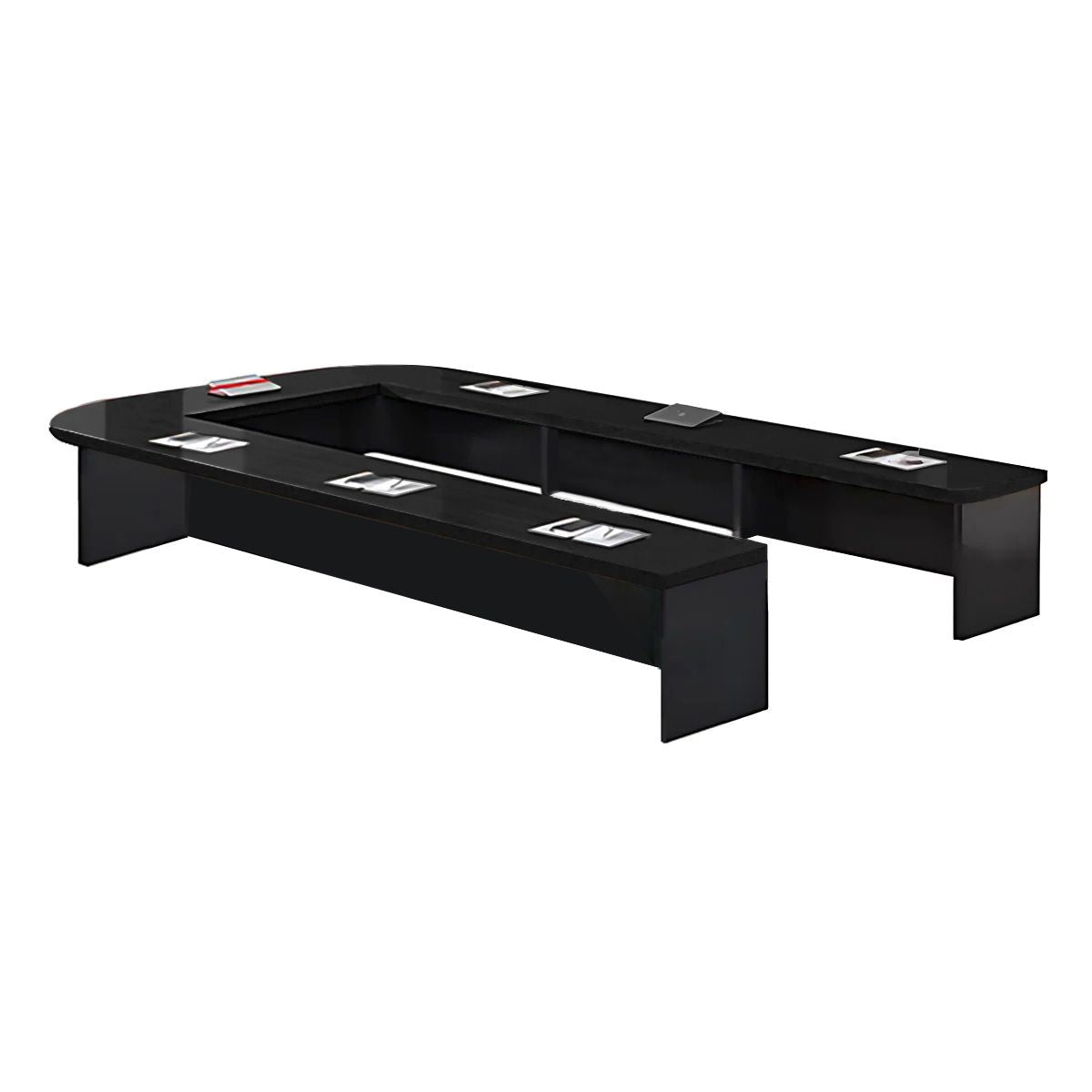 U-Shaped Conference Table 94–299 in Wide (8–25 ft) for 6–24 People with Built-In Power Outlets