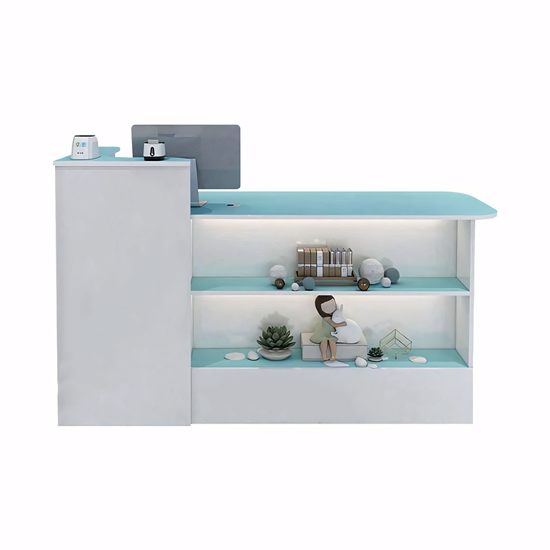 Modern  Reception Desk Retail Counter with Display Shelf（East Coast）