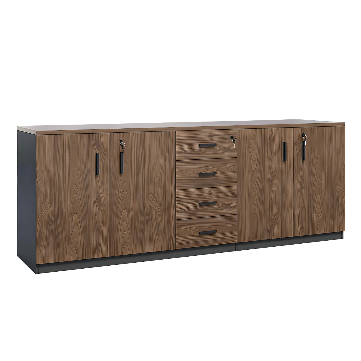 Minimalist Filing Cabinet with Raised Steel Base for Offices