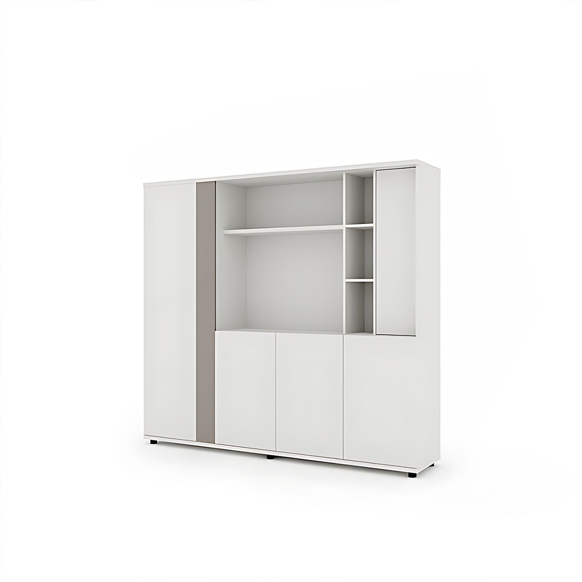 Modern Minimalist Single-Person White Executive Desk