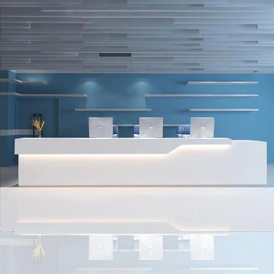 White Lacquered Company Reception Desk