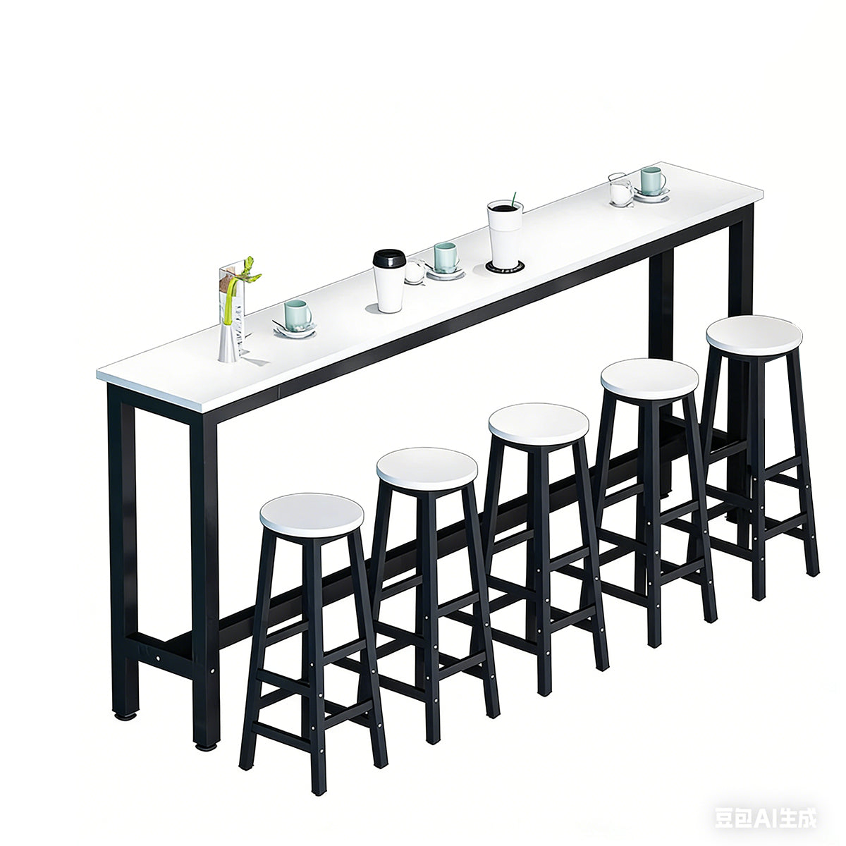 Solid Wood Bar Table Narrow Long Bar Top Table