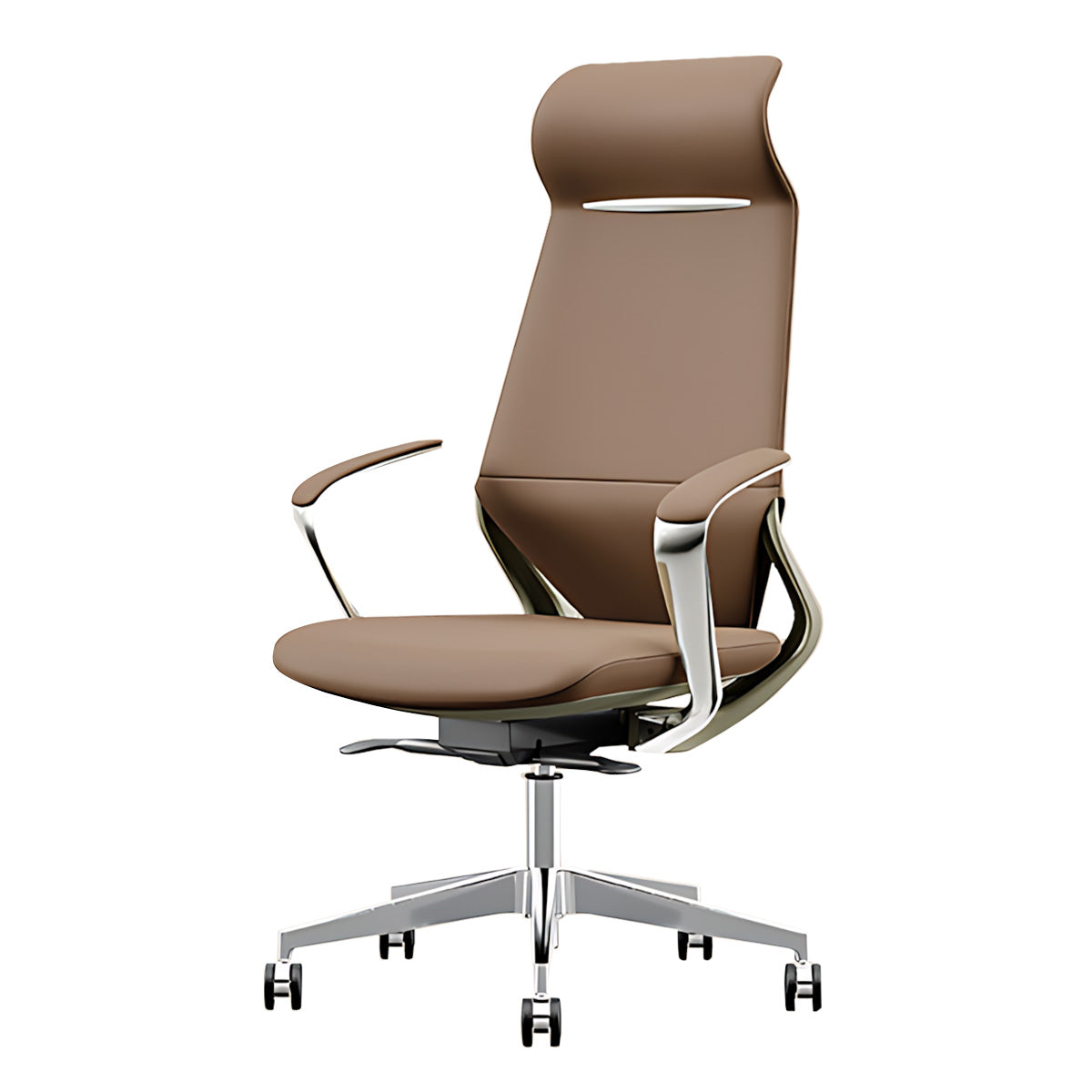 Minimalist Multifunctional Leather Office Chair with Lumbar Support