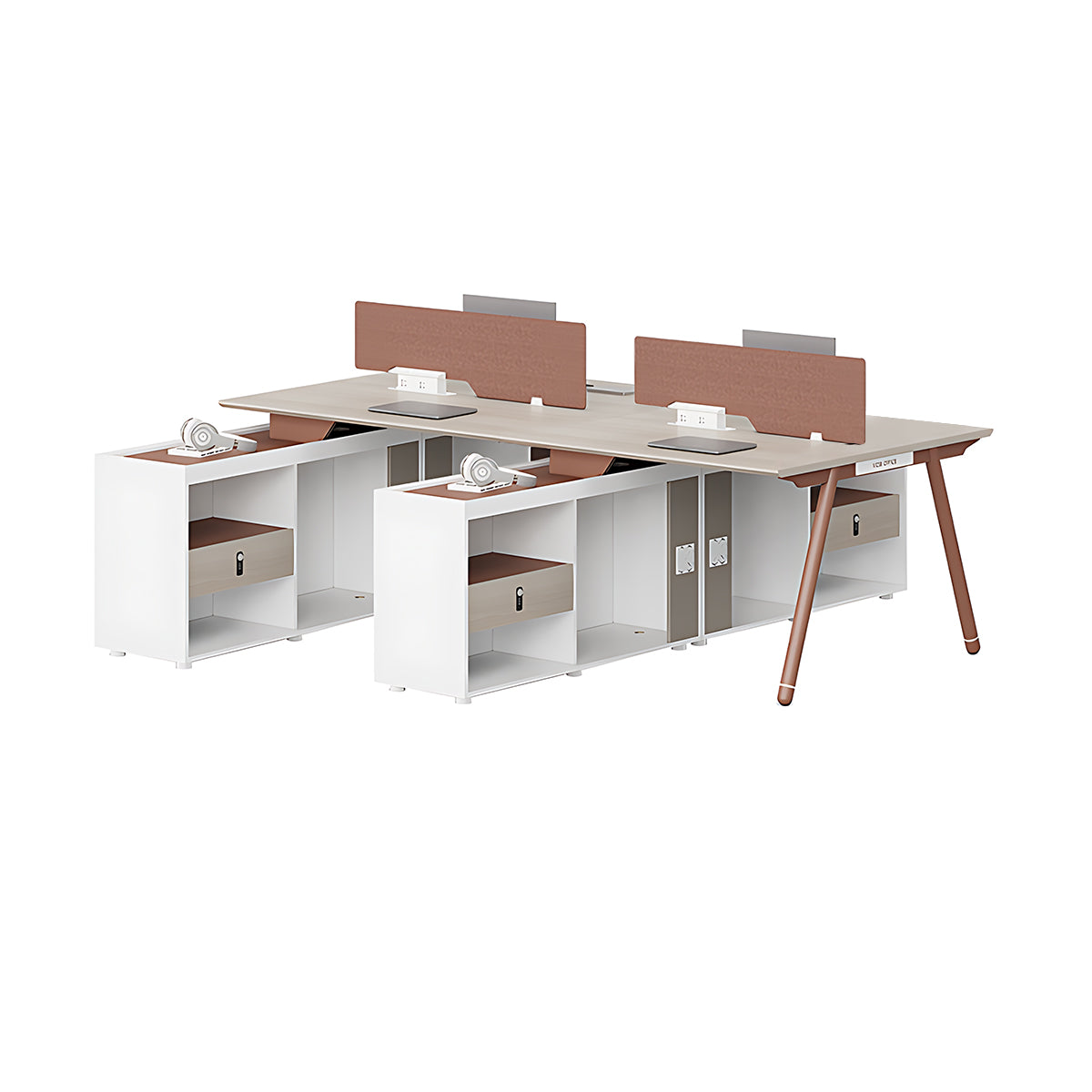 Stylish and Practical Office Staff Desk with Privacy Panel