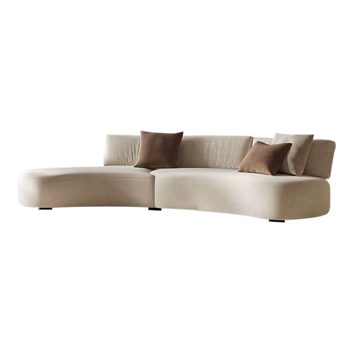 Beige Italian-Style Sofa with Backrest Design