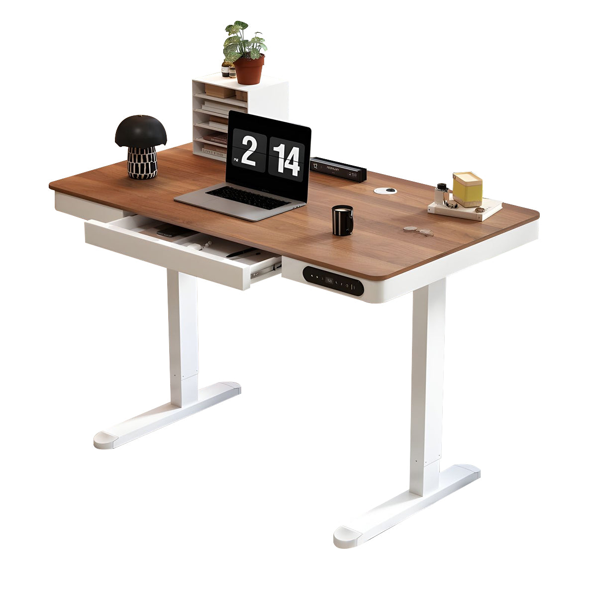 Minimalist Multifunctional Office Desk with Quiet Height Adjustment and Thick Desktop