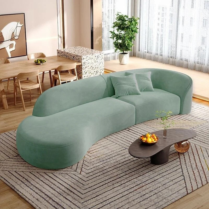 Simple Modern Curved Fabric Sofa