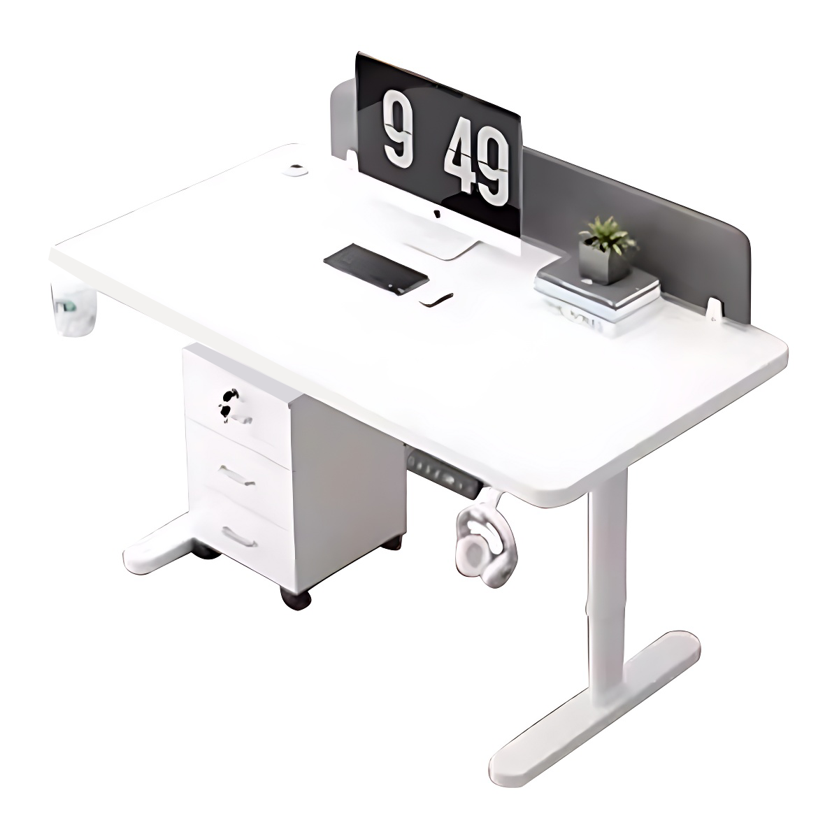 Premium Smart Height Adjustable Desk with Sturdy Steel Frame and Privacy Panel