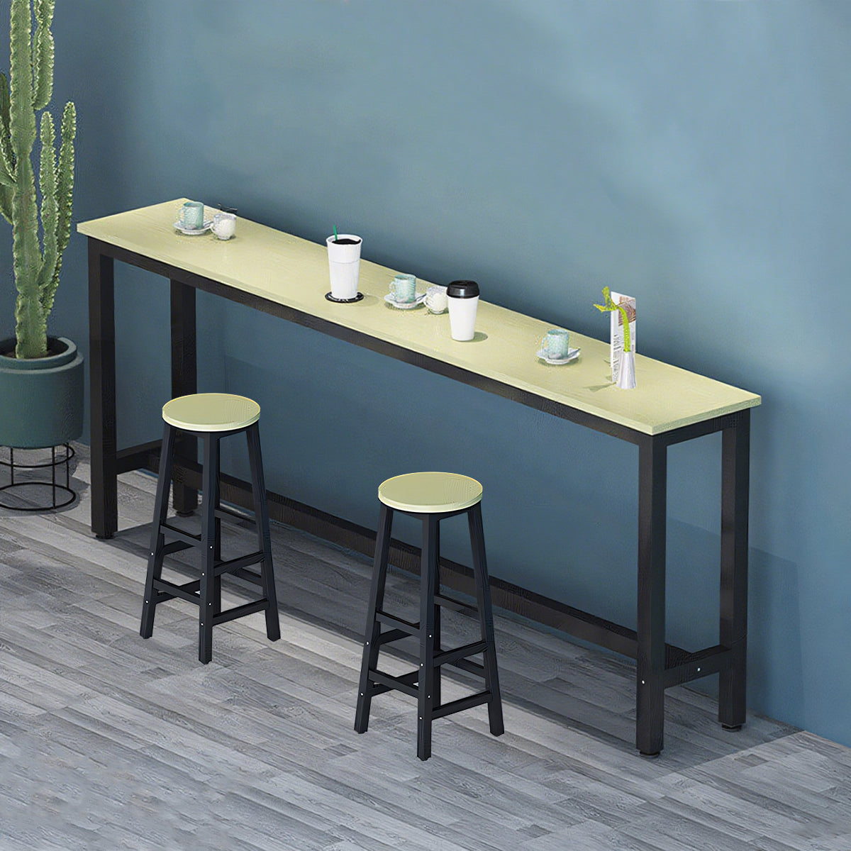 Solid Wood Bar Table Narrow Long Bar Top Table