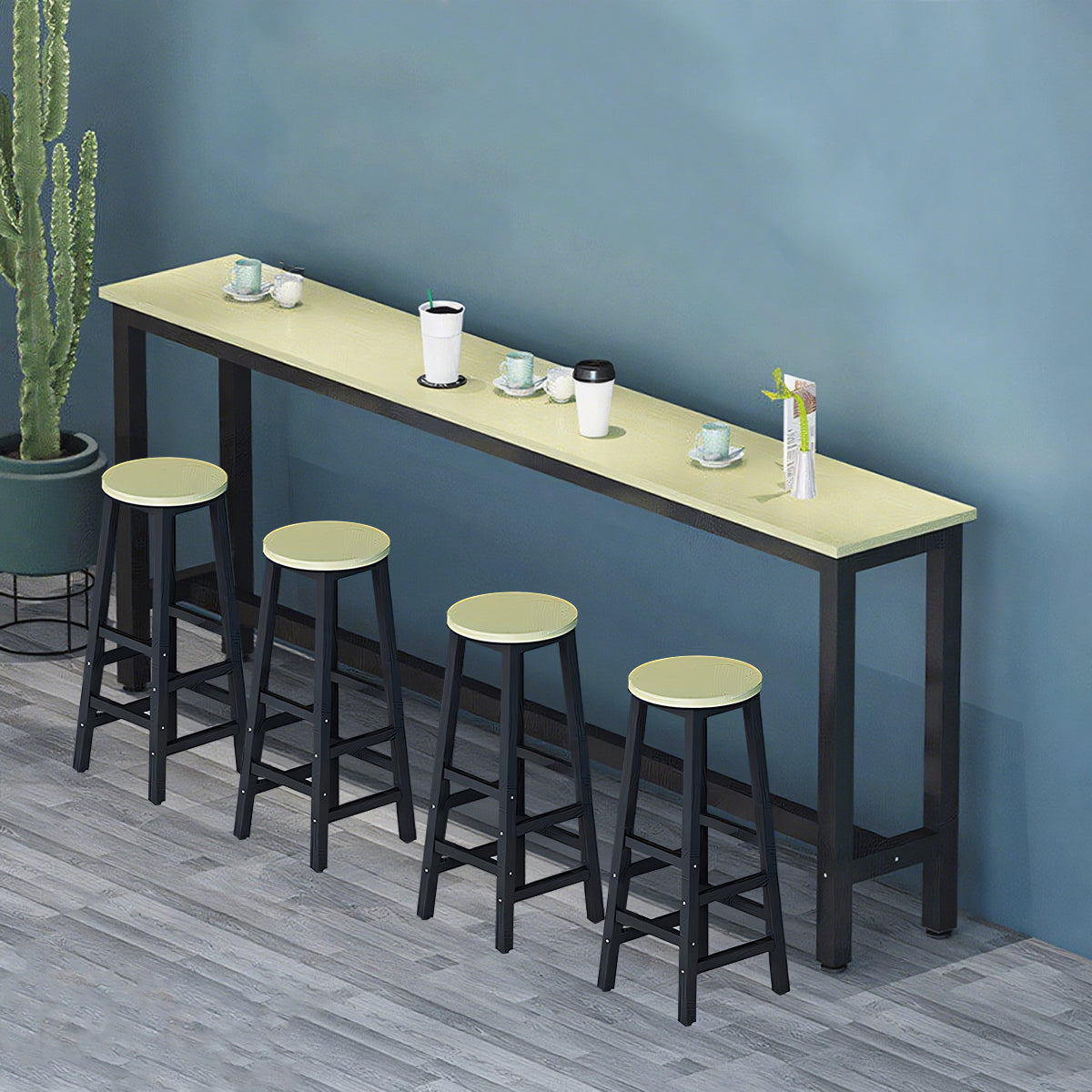 Solid Wood Bar Table Narrow Long Bar Top Table