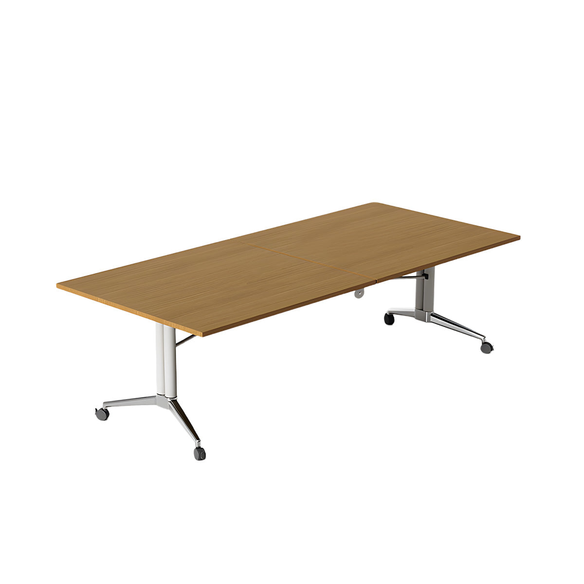 Folding Conference Table with Oval Top and Aluminum Legs for Offices