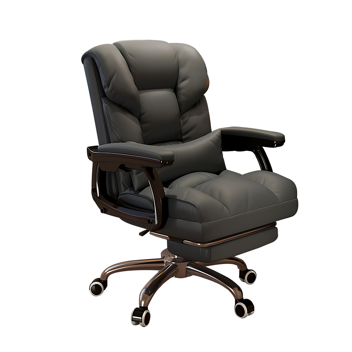 Ergonomic Office Chair with Reclining Back and Footrest for Lumbar Support