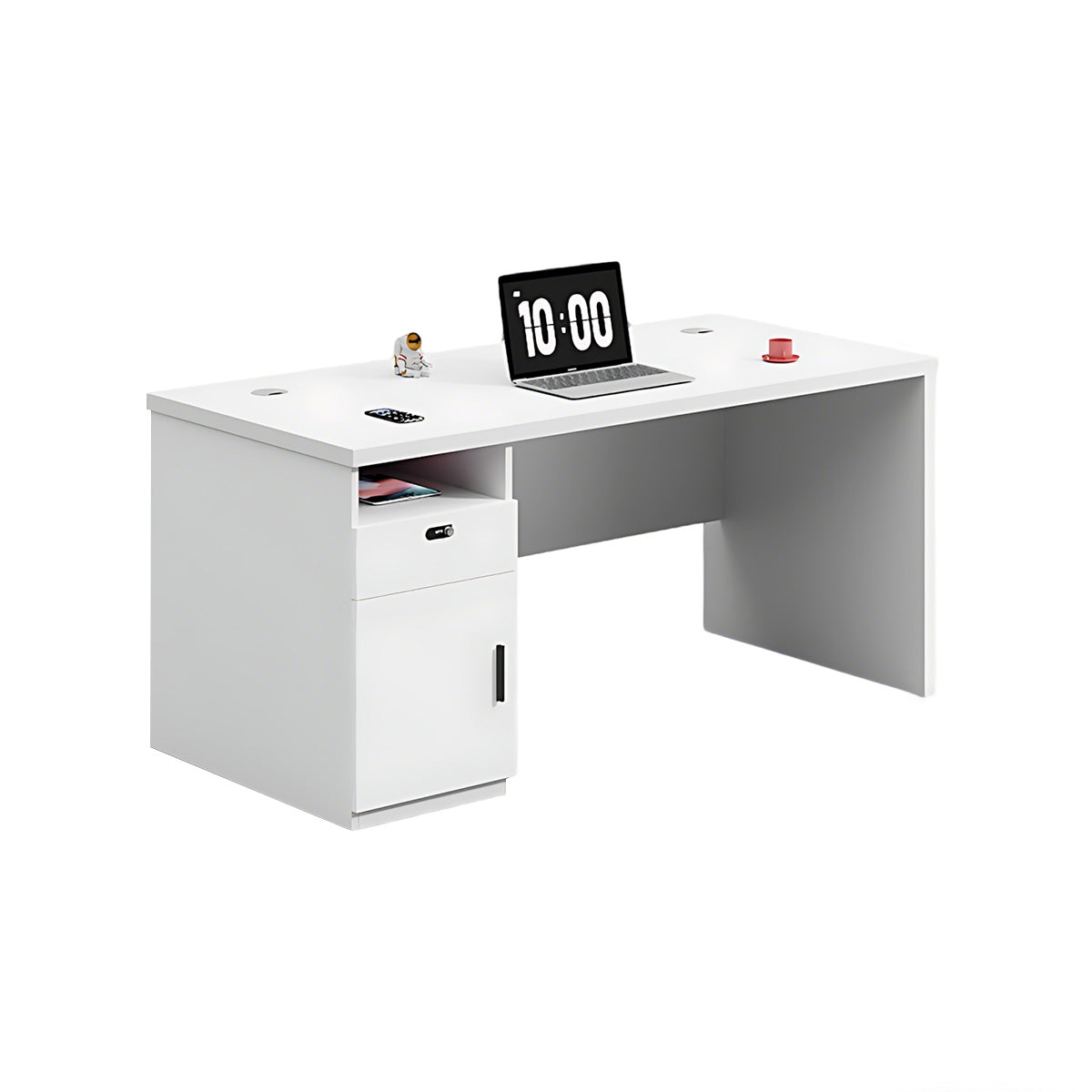 Streamlined Office Desk with Built-In CPU Slot for Home and Office