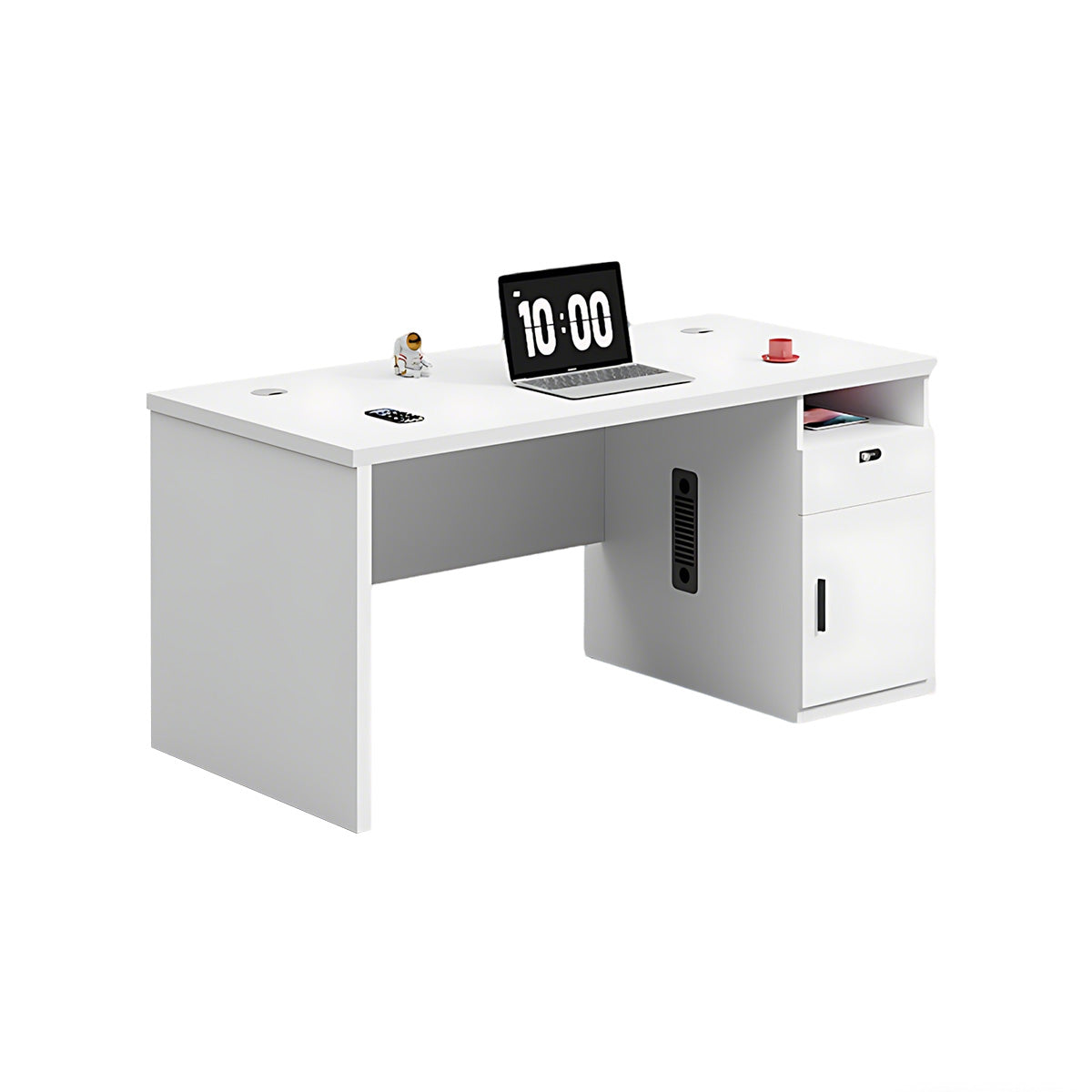 Streamlined Office Desk with Built-In CPU Slot for Home and Office