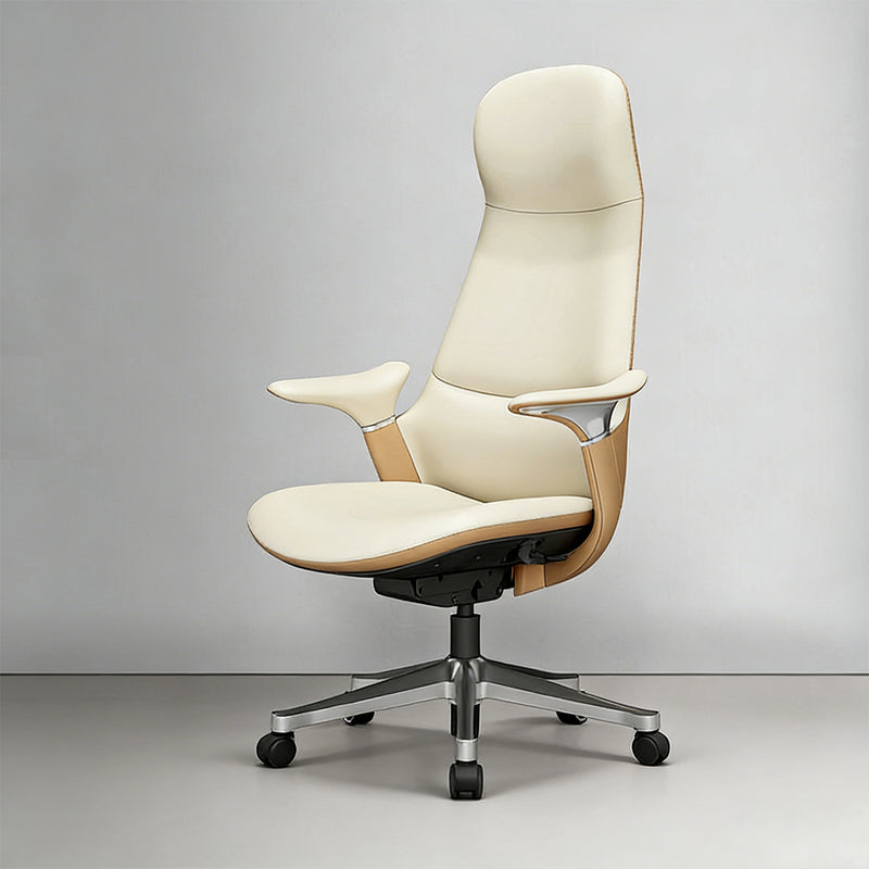 Leather Ergonomic Office Chair with Adjustable Recline and Armrests