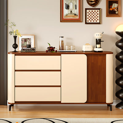 Vintage Modern Storage Cabinet with Adjustable Shelves Drawers and Solid Wood