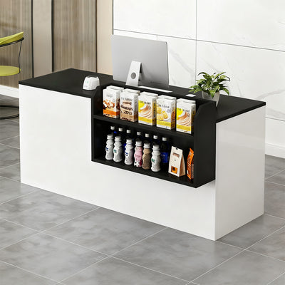 Private Label Reception Counter With Keyboard Tray And Multiple Drawers For Salon And Clothing Store（Sale Event）