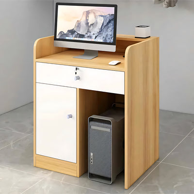 Efficient and Compact Modern Reception Desk with Dust-Proof Storage Cabinet（Sale Event）
