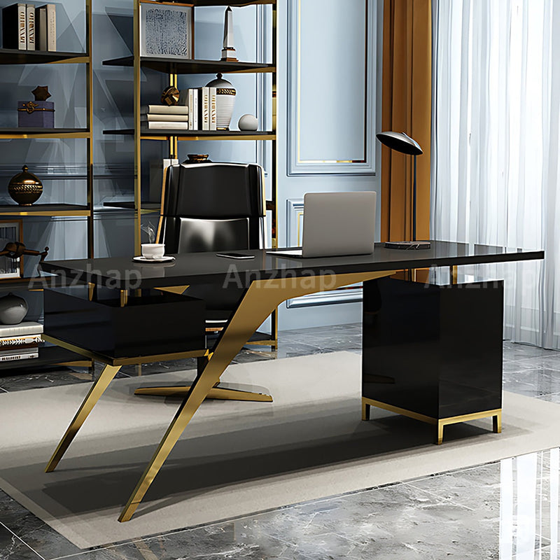 Rectangular Executive Desk with Unique Leg Design