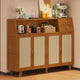 Eco-Friendly Bamboo Sideboard with Flip-Top Drawers and Storage Compartments