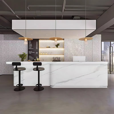 Modern Minimalist Front Desk with Sturdy Tabletop Design