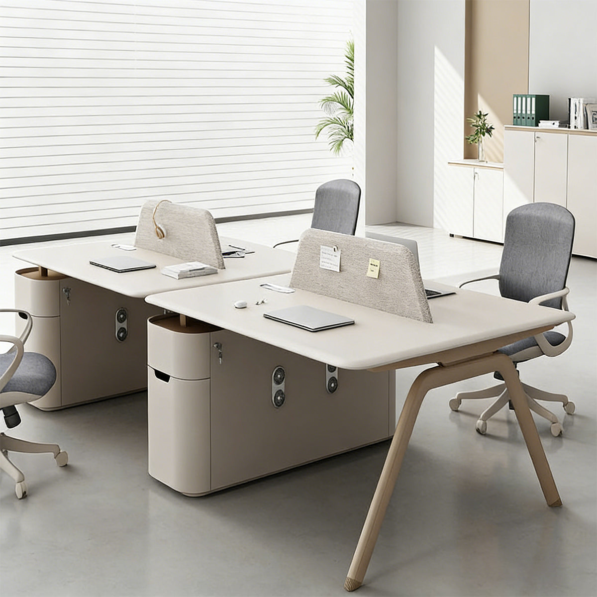 Functional Office Desk with Power & Privacy Panel for Productive Workspaces