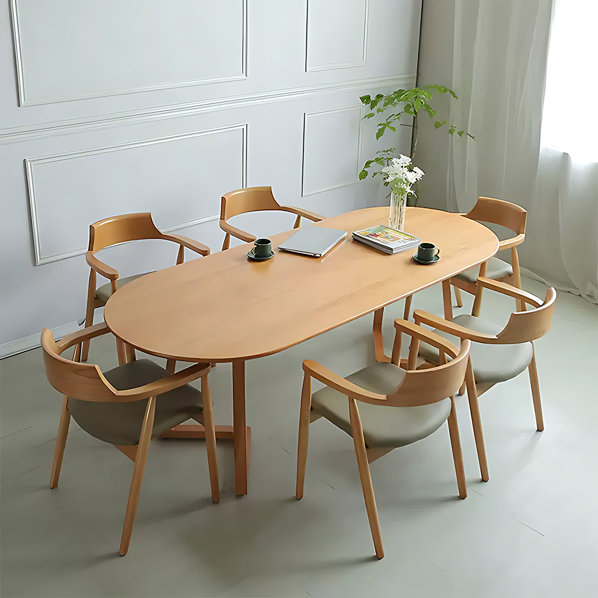 Oval Small Home Log Conference Table