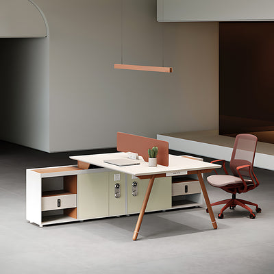 Stylish and Practical Office Staff Desk with Privacy Panel