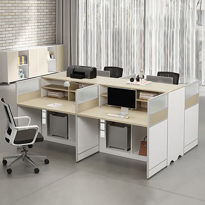 Stylish Ergonomic Office Desk with Semi-Transparent Partition Screen