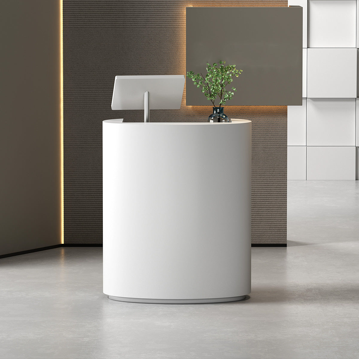 Minimalist Small Reception Desk with Storage Drawer for Clothing Stores（Stock Items）